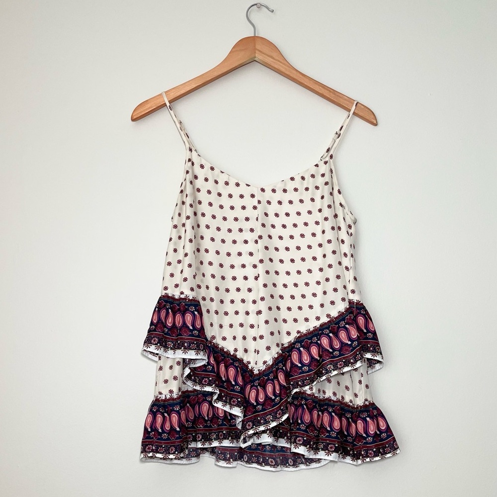 Anthropologie Maeve Buteh Borders Tiered Tank